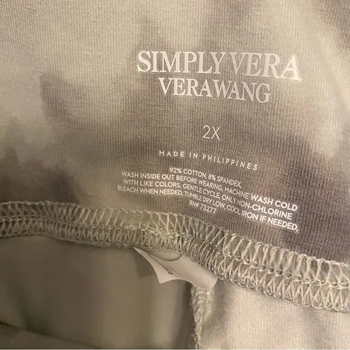 Simply Vera Grey White Tie Dye Leggings Size 2X