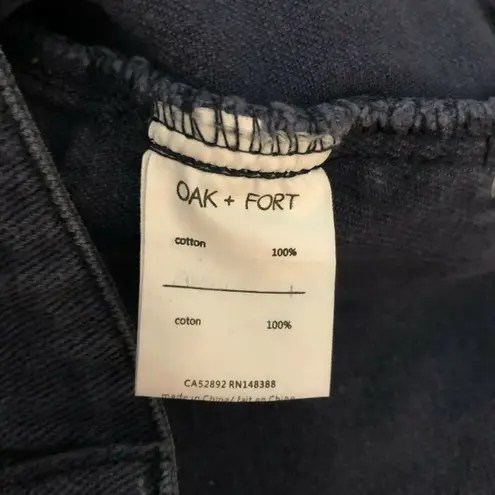 Oak + Fort Womens Boyfriend Jeans Cropped Dark Wash Size L