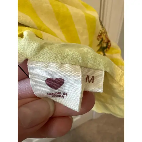 Alix of Bohemia Winslow Yellow Floral Striped Mini Dress Size M Size M