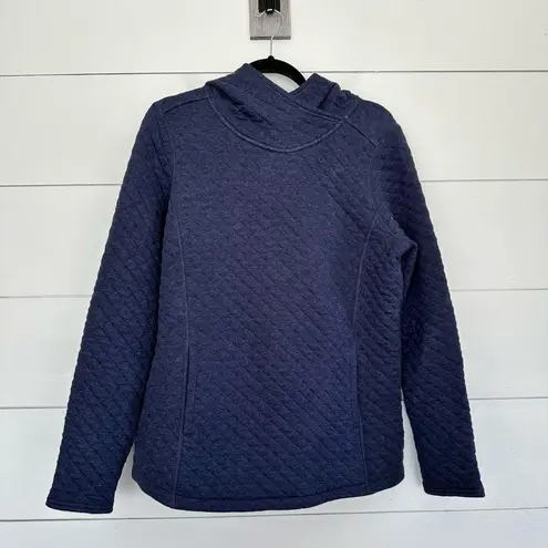 Duluth Trading Women’s Medium Navy Blue Quilted Sweatshirt Popover