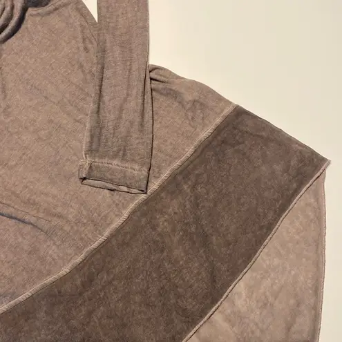 White Crow long sleeve tunic shirt top semi sheer paneled airy Mauve large