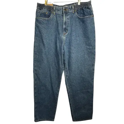 NEW LL Bean Original Fit Relaxed Blue Jeans Women 14 Flannel Lined Comfort Waist