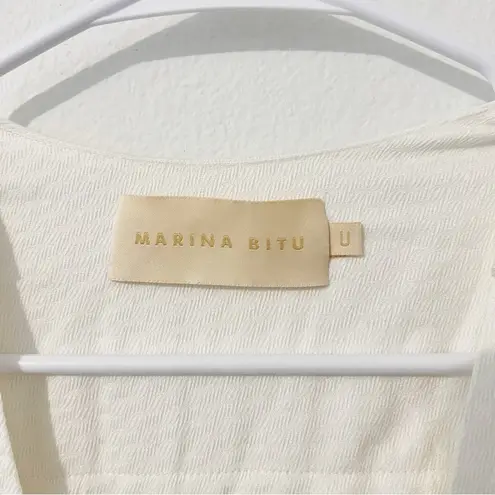 Marina Bitu White Fringe Kimono Jacket Long Button Front Size U =OS