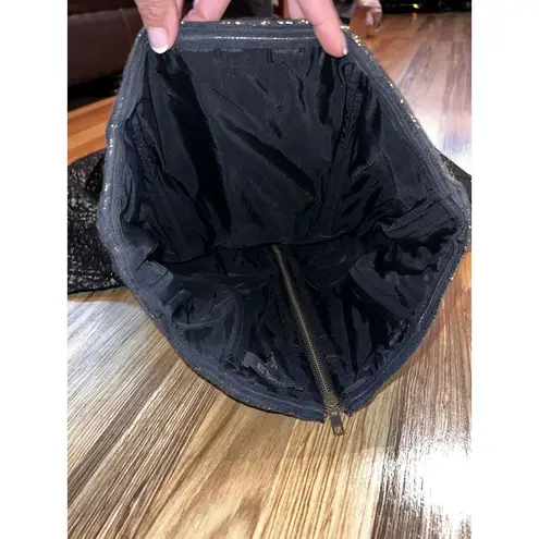 Rachel Zoe  Strapless Black and Gold Metallic Bubble Hem Pleated Mini Dress Sz 2‎