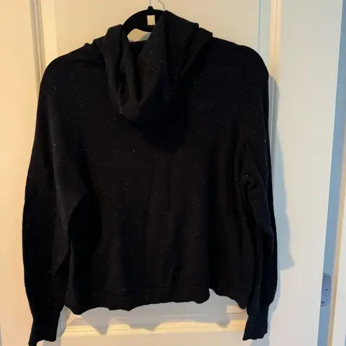 525 AMERICA Black Long Sleeve Cropped Hoodie with Sparkles | M Size M