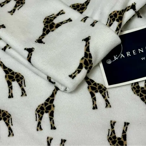 Karen Scott White Top Giraffe Animal Print Dopamine Dressing Fun Plus Size Tuni