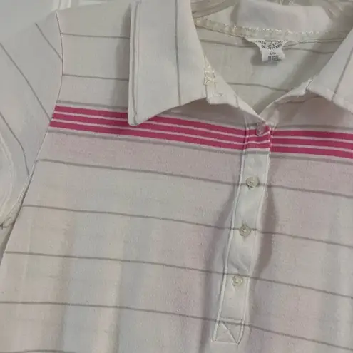 American Eagle Vintage  Polo white and pink stripes slim fit size large