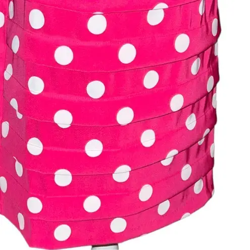 Dress Barn  fuchsia fitted style sleeveless dress with cute polka dot des…