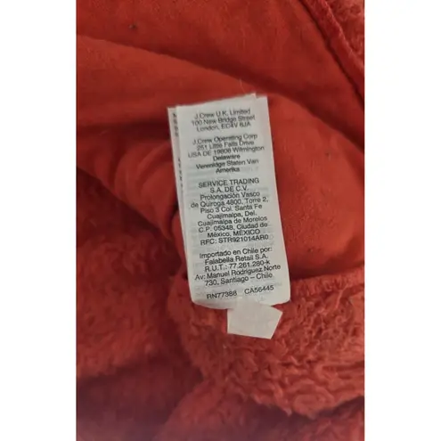J. Crew Womens Fleece Full Zip Jacket XXL Orange Tan Sherpa Superplush Soft Size undefined