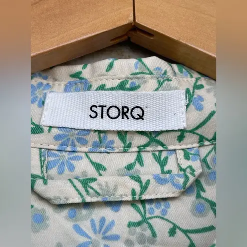 STORQ maternity dress shirt floral print size 3 /medium Green