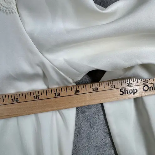 Vintage Blouse M Ivory Lace Mock Neck Pleated Fairy Victorian Goth Romantic Size M