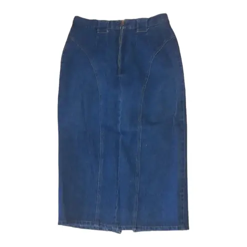 Cap Ferrat long denim skirt with zipper slit closing size 13 Blue