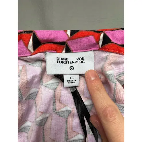 Diane Von Furstenberg  Target Pink‎ Red Geometric Sleeveless Jumpsuit Size XS thumbnail 5