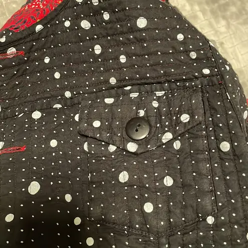 Pour Elle Quilted jacket in 100% soft washed cotton reverses Black Size M