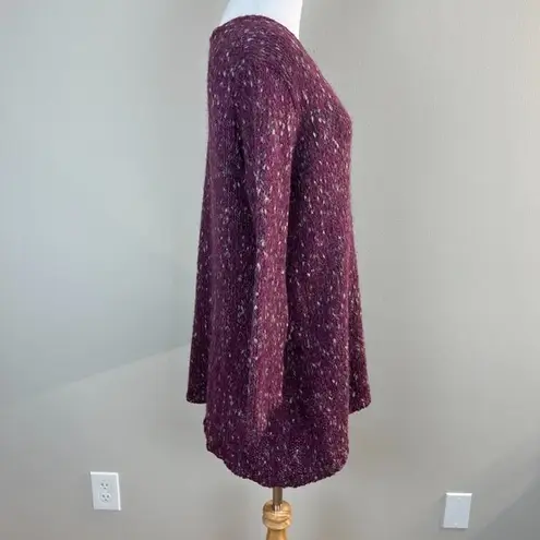 Tricots Jean Marc Tunic Sweater M Purple Open Knit Wool Mohair Blend Womens Size M