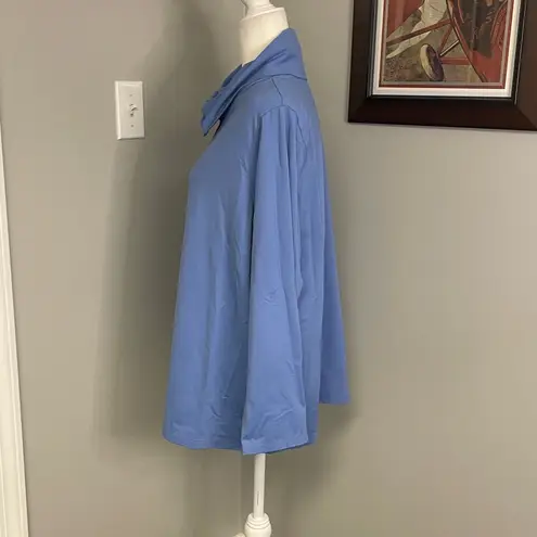 Lands' End  Womens Plus Light Blue Turtleneck 2X Nylon Spandex blend