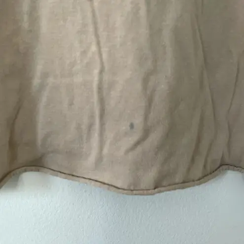 Coffee Please brown tan cropped athleisure shirt casual comfortable size medium