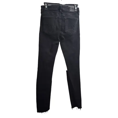 American Eagle Next Level Stretch‎ Black Distressed Ripped Skinny Jeans Size 2