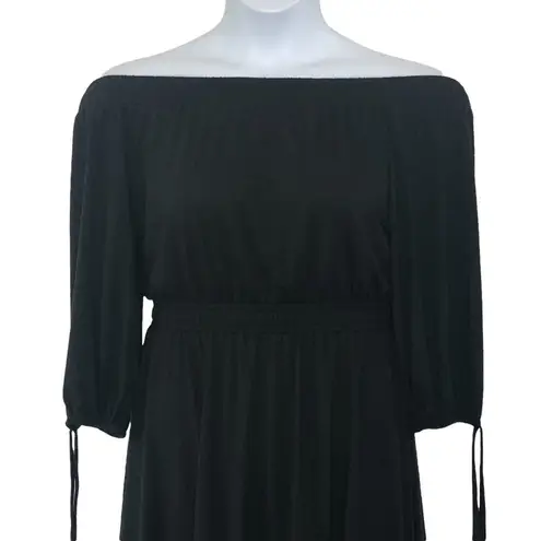 Kate & Mallory Off the Shoulder Black Tie Sleeve Midi Dress size Small