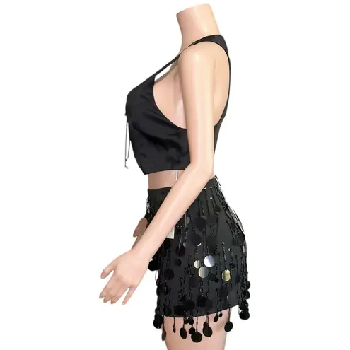 ARE YOU AM I Kih Silk Satin Vest, Black, XS Black