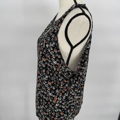 Stitch Fix The General Good Stitch & Fix Womens Halter Top Floral Mesh Black Size XXL