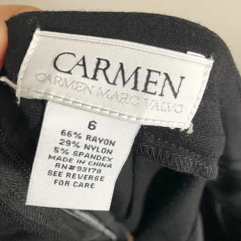 Carmen Marc Valvo | Black Studded Pencil Skirt