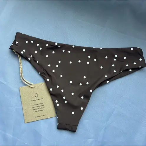 Free People NWT Stone Fox Swim x  Roca Bottom Terra Dot Brown Polka Dot Low Rise