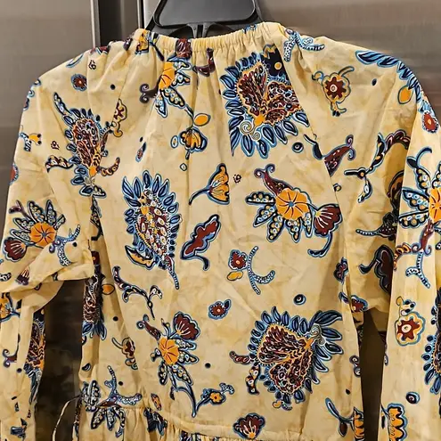 ALC Frank 💕A.L.C.💕 Myra Paisley Long Sleeve Shift Dress ~ Apricot Abstract Floral 2