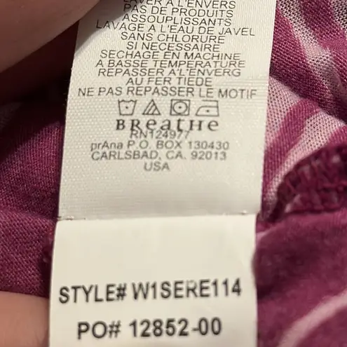 prAna purple pink diagonal stripe versatile wrap top W1SERE114 Women’s Medium