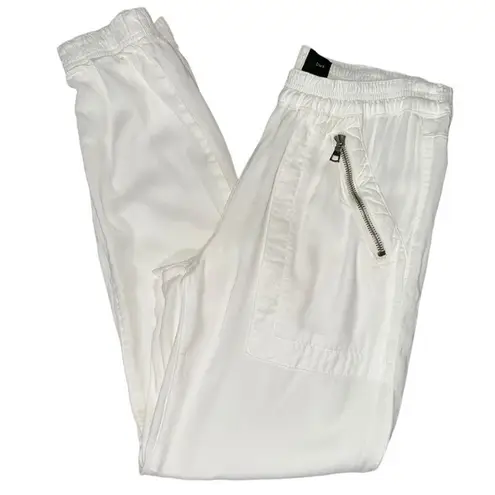 DWP Revolve Women’s S White Brody Zip Hip Pockets Utility Pull On Joggers Pants