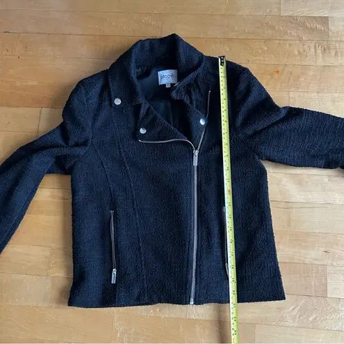 Stoosh Premium Knubby Knit, Zippered Moto Jacket, Blazer, Black, Size S