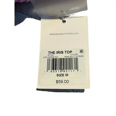 Solid & Striped Bikini Top Womens Size Medium Pink Striped Spaghetti Strap NWT