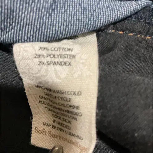 Soft Surroundings Unisex Medium Wash Straight Leg Jeans Frayed Hem Zip Closure Blue Size M