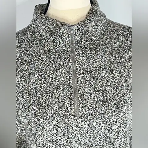 ENDA New York Speckled Funnel Neck 1/4 Zip Pullover Sweater Gray Size M