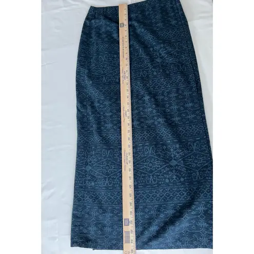 Dude U.S.A. Skirt size medium gray pinstripe long maxi fall skirt VTG Y2K pocket Blue