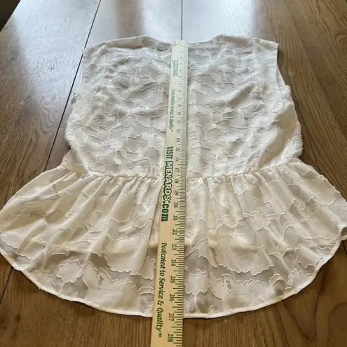 Daniel Rainn Size Small White Semi-Sheer Tunic Sleeveless Top Lace Crocheted