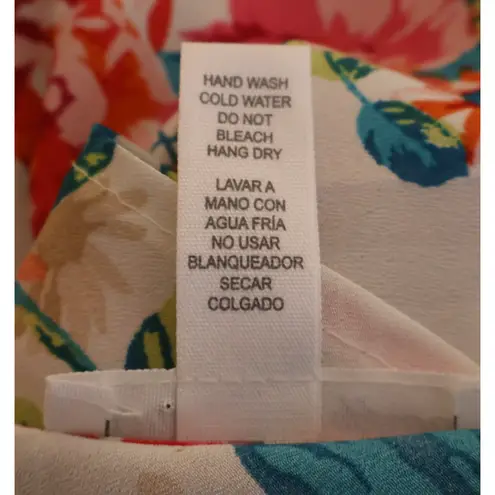 Floral Split Back Cami Top Tropical Coconut Girl Beachy Summer Ibiza Size M Size M