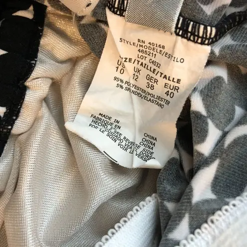 Magic Suit Tankini Top Cinch Waist Underwire Geometric Dots Black White 10