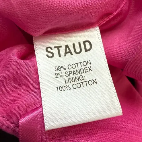STAUD Kai Twist Crop Halter Top Women 12 Peony Pink Backless Party Going Out NWT