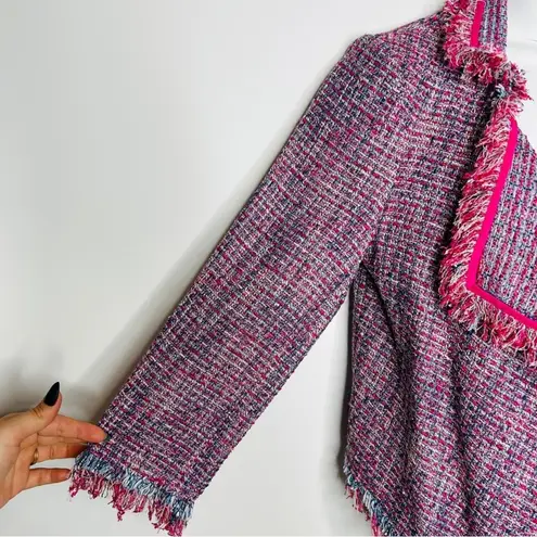 ROBBI & NIKKI Tweed Blazer Jacket Womens Size Small Office Professional Work Job Pink