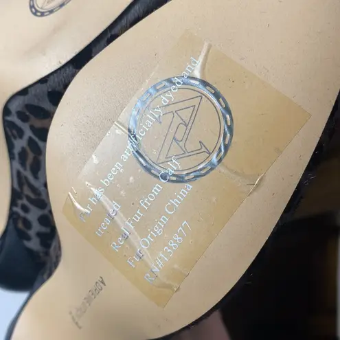 Adrienne Vittadini Nyla calf hair leopard print high heel booties size 7.5