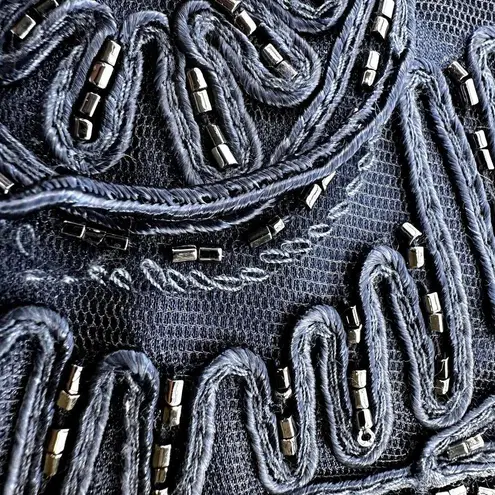 Sue Wong Nocturne Mini Strapless Dress Embellished Beaded Evening Navy Blue 4