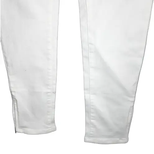 Martha Stewart Women's Jeans Size 8 White Knit Denim Ankle Pull On Elastic NWOT