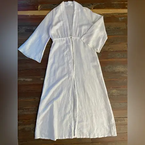 Puro Lino 100% Linen Italian Lagenlook Kimono Duster Coverup Dress