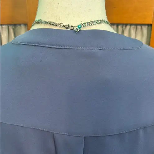 Adrienne Vittadini AV Elegant Blue Shirt Dress