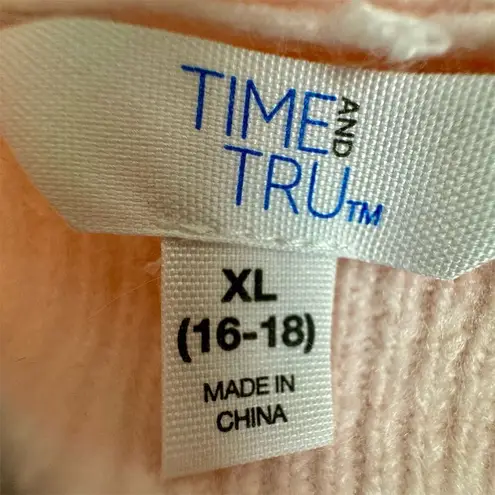 Time And Tru Women's Light Pink Soft and Cozy Turtleneck Sweater Size XL