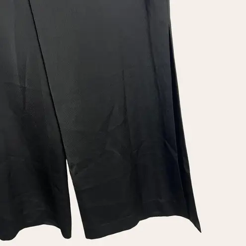 Rachel Rachel Roy Black Split Wide Leg Satin Trouser Slack Pants Sz 10 NWT