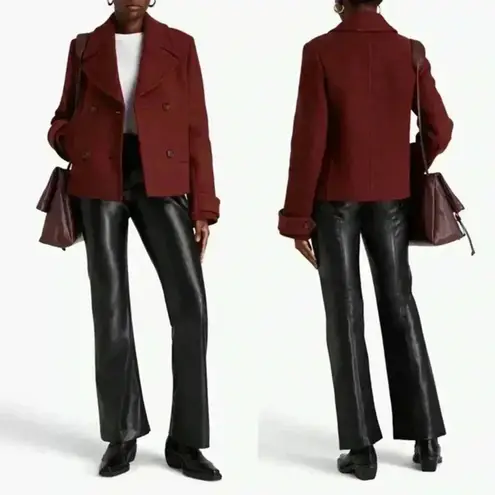Joseph Diagonal Wool Dove Coat in Raisin Size 38 Medium 6 US