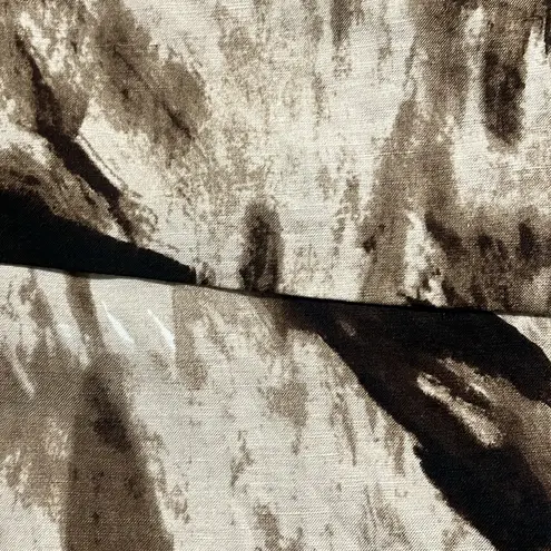 Adrienne Vittadini Skirt Sz 10 Brown/Cream Tiered Abstract Linen Work Career