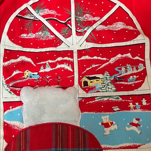 Vintage Kittens Christmas Winter Theme Crewneck Teddy Bear Size L